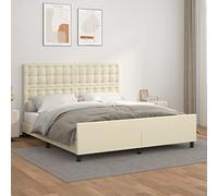 Qnhdfrt Struttura letto con testiera, 160 x 200 cm, altezza regolabile, in similpelle, con doghe in compensato, gambe stabili e design di lusso per camera da letto