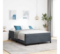 Qnhdfrt Struttura letto design moderno, 140 x 200 cm, con materasso in schiuma ad alta densità, grigio scuro, bianco, velluto, robusto letto in legno per camera da letto