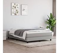 Qnhdfrt Struttura letto grigio chiaro 140 x 200 cm con rivestimento in tessuto robusto e doghe in compensato per un sonno riposante senza materasso