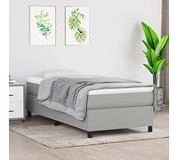 Qnhdfrt Struttura letto grigio chiaro 90 x 200 cm con telaio stabile e rivestimento in tessuto traspirante per un sonno riposante, letto singolo senza materasso