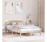 Qnhdfrt Struttura letto in legno massello di pino 135 x 190 cm con testiera letto piattaforma per camera da letto Design robusto e ampio spazio di archiviazione