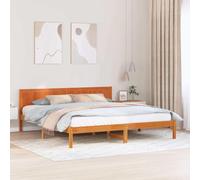 Qnhdfrt Struttura letto in legno massello di quercia 200 x 200 cm, design moderno con finitura cerata, robusto letto matrimoniale per notti accoglienti