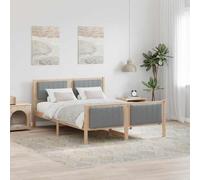 Qnhdfrt Struttura letto marrone grigio chiaro 209,5 x 145,5 x 85,5 cm in legno massello di pino senza boxe primavera matrimoniale moderno per camera da letto camera degli ospiti