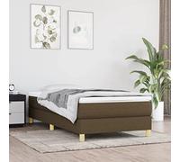 Qnhdfrt Struttura letto marrone scuro, 90 x 190 cm, in resistente tessuto di poliestere con gambe in legno, permeabile all'aria e durevole per camera da letto, camera degli ospiti, camera dei ragazzi