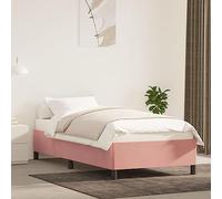 Qnhdfrt Struttura letto rosa 90 x 190 cm velluto morbido lusso letto con doghe in compensato e gambe di supporto stabili, design invitante per un sonno riposante