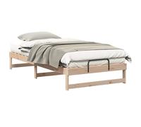 Qnhdfrt Struttura Letto Singolo 100x200 cm in Pino Massello Marrone | Struttura di supporto per camera da letto con finitura marrone naturale ed elevate doti di stabilita