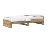Qnhdfrt Struttura Letto Singolo 80x200 cm con Testiera Rovere | Base a doghe rigide integrate per materasso singolo, ideale per la camera da letto moderna o la stanza degli ospiti.