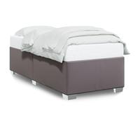 Qnhdfrt Struttura Letto Singolo 80x200 cm in Similpelle Grigia con Doghe | Base elegante per camera da letto e stanza ospiti, dotata di superficie in similpelle facile da pulire e solido supporto.