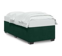 Qnhdfrt Struttura Letto Singolo 80x200 cm in Velluto Verde Scuro con Doghe | Base letto per camera da letto con tessuto morbido al tatto, doghe traspiranti e piedini stabili per materasso 80x200