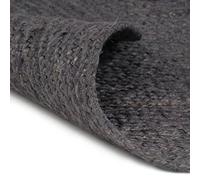 Qnhdfrt Tappeto Rotondo in Juta Grigio Scuro 180cm Lavorato a Mano