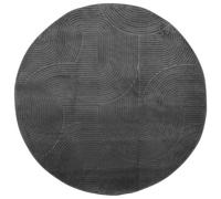 Qnhdfrt Tappeto Rotondo IZA Ø100 cm Moderno a Pelo Corto Antracite