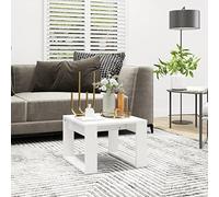 Qnhdfrt Tavolino bianco in legno piccolo 50 x 50 x 35 cm, robusto e facile da pulire, per soggiorno, camera da letto, corridoio