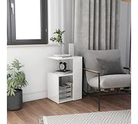 Qnhdfrt Tavolino bianco lucido, piccolo, 36 x 30 x 56 cm, in legno, moderno, con spazio per soggiorno, balcone e terrazza