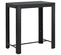 Qnhdfrt Tavolino da bar per esterni, nero, 100 x 60,5 x 110,5 cm, in rattan PE con acciaio verniciato a polvere, per giardino, balcone, terrazza, moderno, stabile, leggero