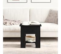 Qnhdfrt Tavolino da caffè nero rovere opaco 40 x 40 x 42 cm in legno tavolo quadrato per soggiorno piccoli spazi e decorazione dal design minimalista