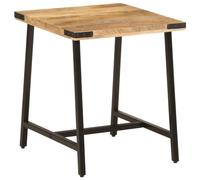 Qnhdfrt Tavolino da esterno piccolo, 45 x 45 x 50 cm, in legno massello mango, robusto, durevole, per balcone, giardino, campeggio, con venature del legno uniche