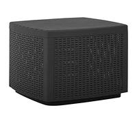 Qnhdfrt Tavolino da giardino in plastica grigia, 53 x 53 x 40 cm, con effetto rattan, leggero e durevole, per balcone, giardino, campeggio