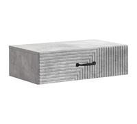 Qnhdfrt Tavolino da Parete Sospeso Grigio Cemento con Cassetto 59 cm