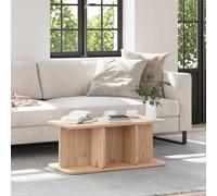 Qnhdfrt Tavolino da salotto in legno massiccio di pino naturale, 80 x 39,5 x 33,5 cm, stile rustico con design stabile per un'atmosfera accogliente