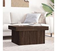Qnhdfrt Tavolino in legno marrone effetto rovere 80 x 55 x 40 cm con piano scorrevole e spazio nascosto per il soggiorno
