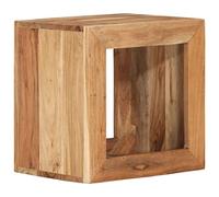 Qnhdfrt Tavolino in legno massello di acacia 40 x 30 x 40 cm Sgabello robusto con spazio per soggiorno, balcone e giardino