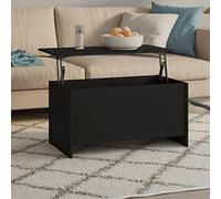 Qnhdfrt Tavolino nero in legno regolabile in altezza con spazio 102 x 55,5 x 52,5 cm, tavolino multifunzione per soggiorno, ufficio o sala da pranzo