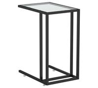 Qnhdfrt Tavolino Porta PC da Salotto in Vetro e Ferro 50x35x65cm