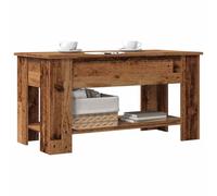 Qnhdfrt Tavolino regolabile in altezza, tavolino da salotto, con spazio di archiviazione, effetto legno antico, in legno, 101 x 49 x 52 cm, salvaspazio, multifunzione, per soggiorno, corridoio, camera