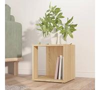 Qnhdfrt Tavolino rustico ad angolo, in legno di rovere Sonoma, 33 x 33 x 34,5 cm, mobili stabili per la decorazione e la conservazione in salotti, piccoli spazi
