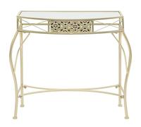 Qnhdfrt Tavolo Console in Stile Francese Metallo Vetro Oro 82x39x76cm