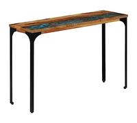 Qnhdfrt Tavolo consolle in legno massiccio, 120 x 35 x 76 cm, in legno riciclato, con telaio in acciaio, multifunzione, per soggiorno, corridoio