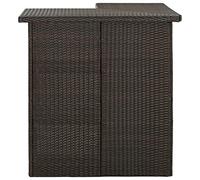 Qnhdfrt Tavolo da Bar Angolare 100x50x105 cm in Polyrattan Marrone