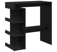 Qnhdfrt Tavolo da bar con 4 ripiani, in rovere nero, compatto da cucina per bar e sala da pranzo, stabile tavolo in legno, 100 x 48 x 101,5 cm