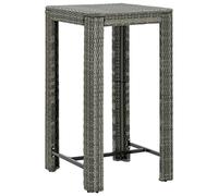 Qnhdfrt Tavolo da bar grigio per esterni, 60,5 x 60,5 x 110,5 cm, in rattan PE e acciaio verniciato a polvere, stabile, leggero, per cucina, balcone, terrazza, campeggio
