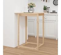 Qnhdfrt Tavolo da bar in legno massello di pino non trattato, 80 x 80 x 110 cm, piccolo tavolo rustico con piano stabile per bar, giardino, balcone, cucina e campeggio