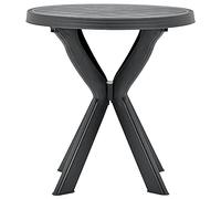 Qnhdfrt Tavolo da Bistrot Ø70 cm in Plastica per Giardino Antracite | Pratico tavolino rotondo per esterno, resistente alle intemperie, ideale per arredare con stile il balcone o il patio.