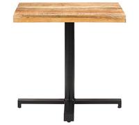 Qnhdfrt Tavolo da Bistrot Quadrato 80x80x75 cm in Legno di Mango | Mobile versatile per il soggiorno o giardino con solida struttura in ferro nero e piano rustico pezzo unico.