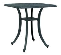 Qnhdfrt Tavolo da Giardino 53x53x53 cm in Alluminio Pressofuso, Verde | Tavolino rotondo con foro per ombrellone, ideale per arredare il balcone o il terrazzo con uno stile elegante.