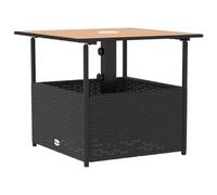 Qnhdfrt Tavolo da Giardino con Foro Ombrellone 55x55x46,5 cm Polyrattan | Tavolino da caffè per terrazza e balcone, ideale come piano d'appoggio per bevande durante il relax all'aperto.