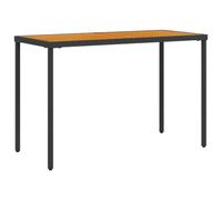 Qnhdfrt Tavolo da Giardino in Polyrattan e Acacia Nero 115x54x74 cm