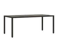 Qnhdfrt Tavolo da Giardino in Polyrattan e Vetro Nero 190x90x75 cm | Ampio tavolo da pranzo per esterno, ideale per arredare il terrazzo o il patio e accogliere comodamente gli ospiti.