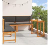 Qnhdfrt Tavolo da giardino pieghevole con panchina in legno massello di acacia marrone rettangolare da giardino per 4 persone, salvaspazio e resistente alle intemperie