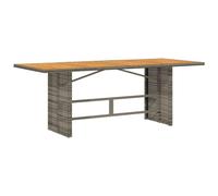 Qnhdfrt Tavolo da Giardino Polyrattan e Legno Grigio 190x80x75 cm | Arredo per pranzo all'aperto ideale per ospitare amici in terrazza, patio o veranda durante la bella stagione.