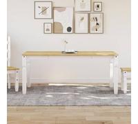 Qnhdfrt Tavolo da pranzo Corona bianco in legno massello di pino con finitura in cera di miele 180 x 90 x 75 cm stile minimalista aspetto elegante per cucina e sala da pranzo