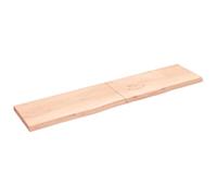 Qnhdfrt Tavolo in legno massello di quercia, 220 x 50 cm, bordo naturale non trattato, pieghevole e versatile, per cucina, ufficio ed esterni