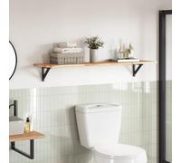 Qnhdfrt Tavolo in legno massiccio di acacia, 140 x 30 x 2 cm, non trattato, per cucina, giardino, ufficio o bistrot per esterni, design moderno