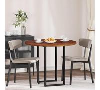 Qnhdfrt Tavolo rotondo Ø 90 cm in rovere massello marrone scuro 2,5 cm di spessore multifunzione come tavolo da pranzo, piano di lavoro della cucina o tavolo bistro moderno e robusto per soggiorno