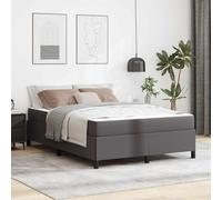 Qnhdfrt Telaio letto con materasso 140 x 200 cm grigio ecopelle design moderno con materasso multi-zona e gambe postali stabili per camera da letto e camera degli ospiti