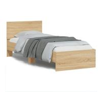 Qnhdfrt Telaio letto con testiera e illuminazione LED RGB Sonoma Rovere 75 x 190 cm Design moderno con connettore USB per camera da letto dei ragazzi letto degli ospiti