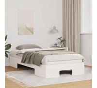 Qnhdfrt Telaio letto da pavimento bianco 75 x 190 cm legno massello di pino dal design moderno con struttura stabile e facile manutenzione per camera da letto degli ospiti e camera dei ragazzi